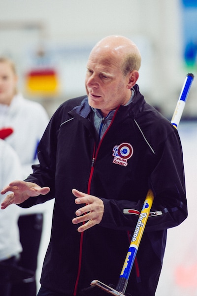 Kevin Martin coaches curlers during the pre-event Development Camp  (Detour Photography)