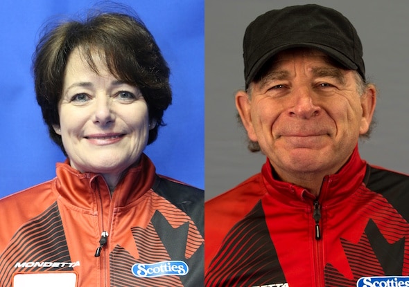 Wendy Morgan, left, and Earle Morris were honoured by the Coaching Association of Canada on Friday night.