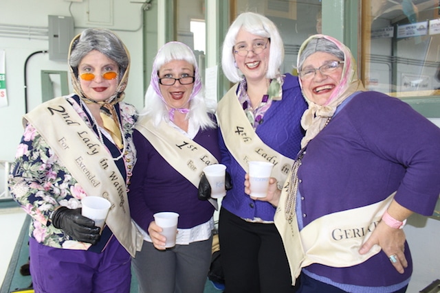 “In the last three years we have introduced a theme that has resulted in costumes to add to the fun. We are consistent with the colour purple,” says organizer Muriel Anderson. Pictured here: The Grannies (Photo courtesy Muriel Anderson)