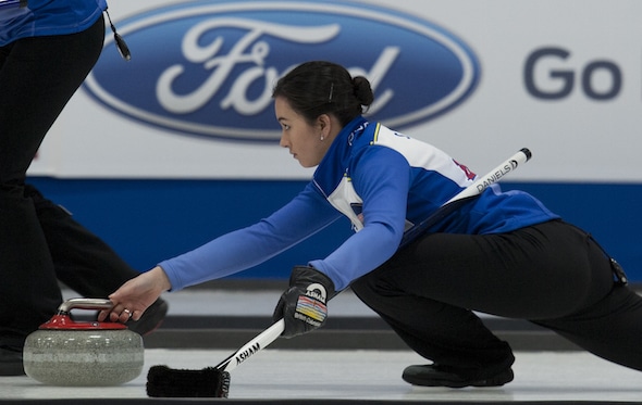 B.C. skip Sarah Daniels is headed to the gold-medal game at the 2016 Canadian Juniors. (Photo, Curling Canada/Michael Burns)