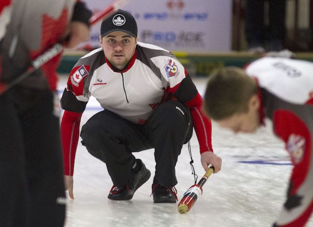 Team Canada skip Matt Dunstone (WCF/Marissa Tiel photo)
