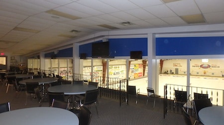 The viewing lounge at the Swan River Curling Club.