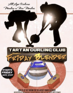 Social evenings – Blenders – attract current and new members with curling, refreshments and live entertainment (Photo courtesy of Wes Czarnecki/Tartan Curling Club)