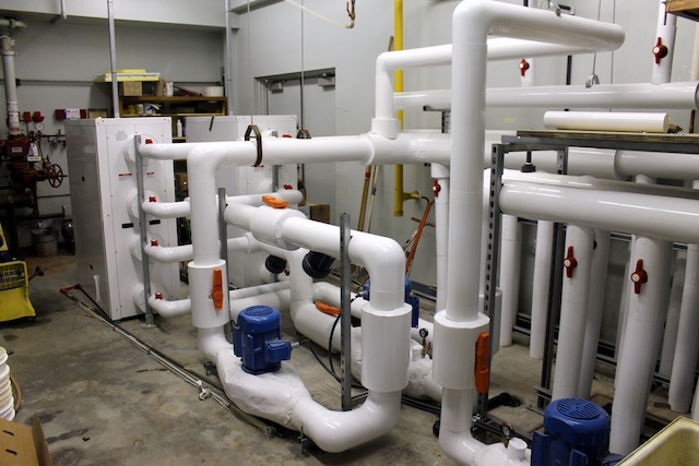 The curling club’s new geothermal heating and cooling unit saves on utilities costs and is friendlier for the environment (Photo Fort Frances Curling Club)