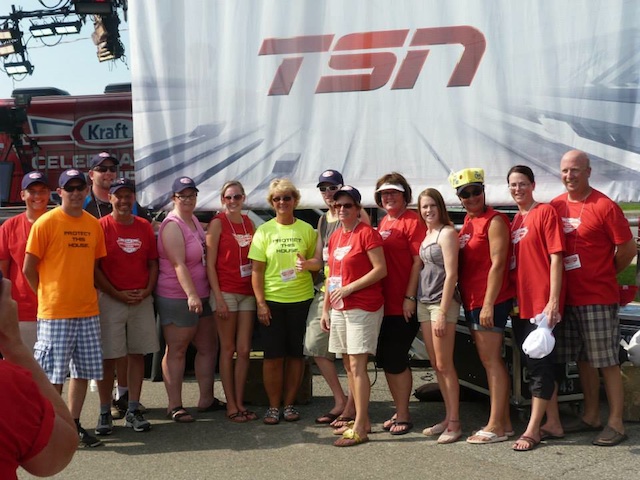 Kraft Celebration Tour committee members gather on the day of the TSN SportsCentre broadcast (Photo Fort Frances Curling Club)