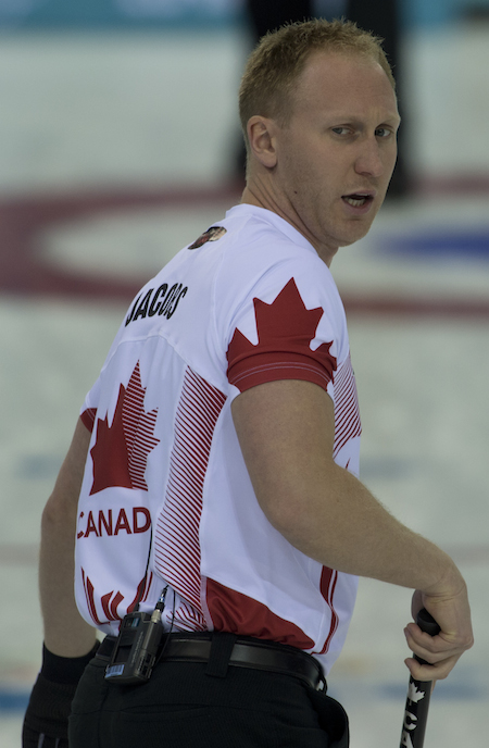 Team Canada skip Brad Jacobs. (Photo, CCA/Michael Burns)