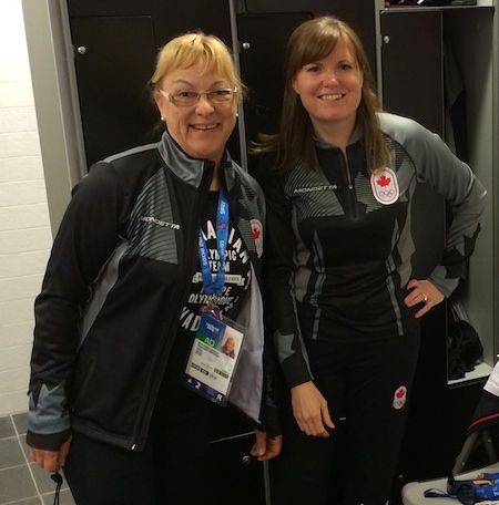 Team Canada national women's coach Elaine Dagg-Jackson, left, and alternate Kirsten Wall.