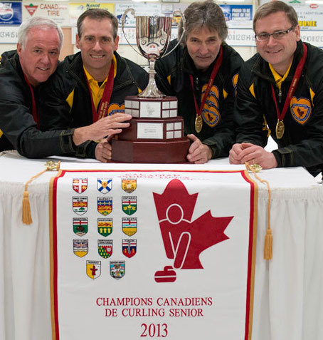 Wayne Tallon's Fredericton, N.B., team (third Mike Kennedy, second Mike Flannery, lead Wade Blanchard) is looking to keep aliove Canada's perfect record of reaching the gold-medal game at the World Senior Men's Championship. (Photo, CCA)