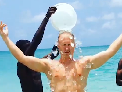 Brad Jacobs cools off while on vacation in the Caribbean.